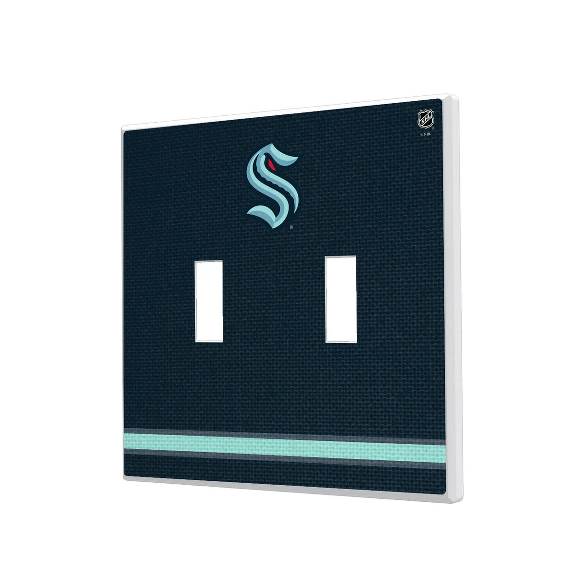 Seattle Kraken Stripe Hidden-Screw Light Switch Plate#Style_Double Toggle
