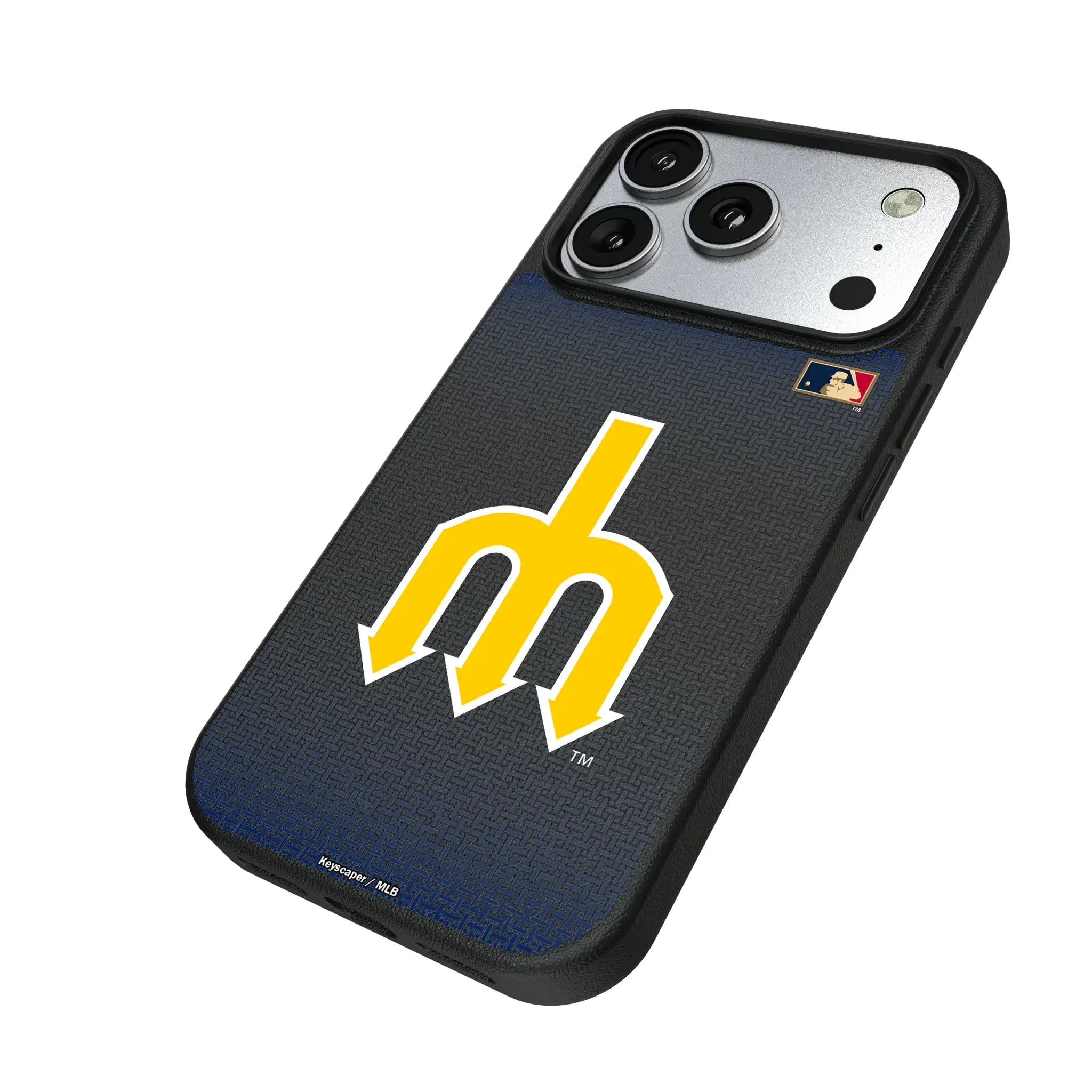 Seattle Mariners 1977-1980 - Cooperstown Collection Linen iPhone MagSafe Compatible Phone Case for Apple iPhone - Isometric View#Device_iPhone 17 Pro