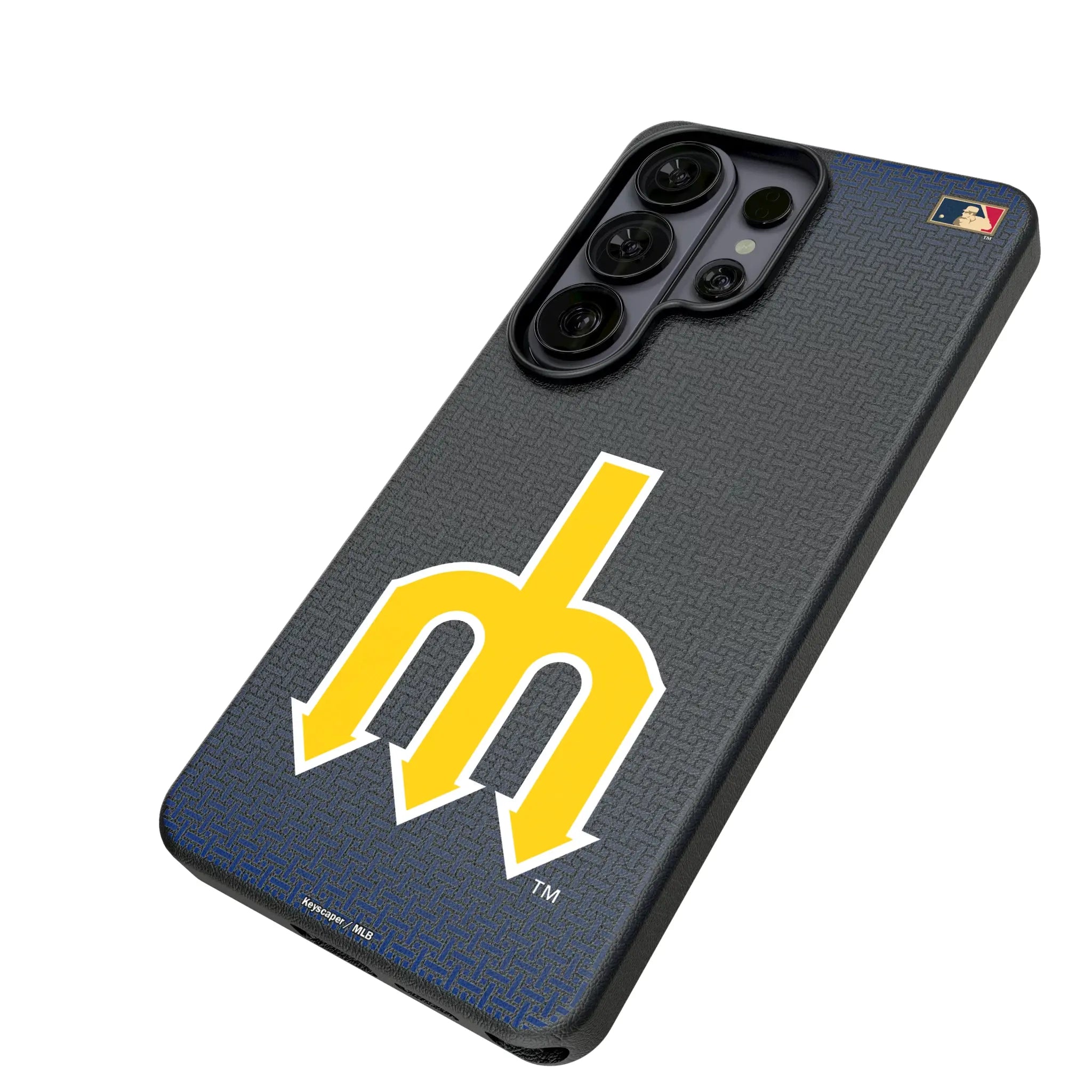 Seattle Mariners 1977-1980 - Cooperstown Collection Linen Galaxy MagSafe Compatible Phone Case for Samsung Galaxy - Isometric View#Device_Galaxy S26 Ultra
