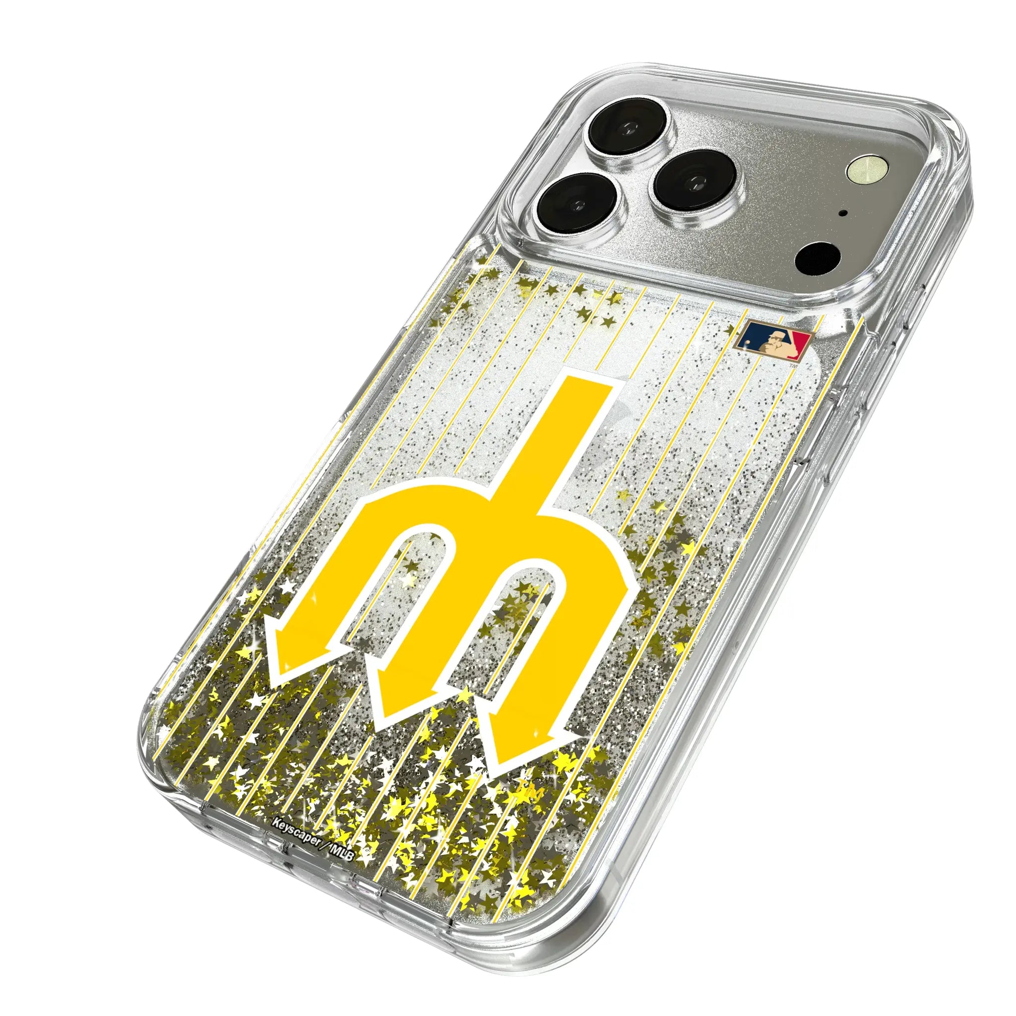 Seattle Mariners 1977-1980 - Cooperstown Collection Pinstripe iPhone Glitter Phone Case for Apple iPhone - Isometric View