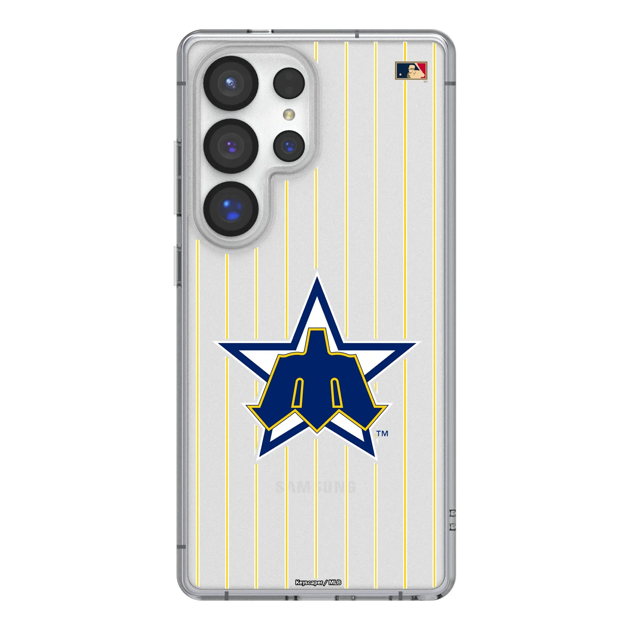 Seattle Mariners 1981-1986 - Cooperstown Collection Pinstripe Galaxy Clear Phone Case for Samsung Galaxy#Device_Galaxy S25 Ultra