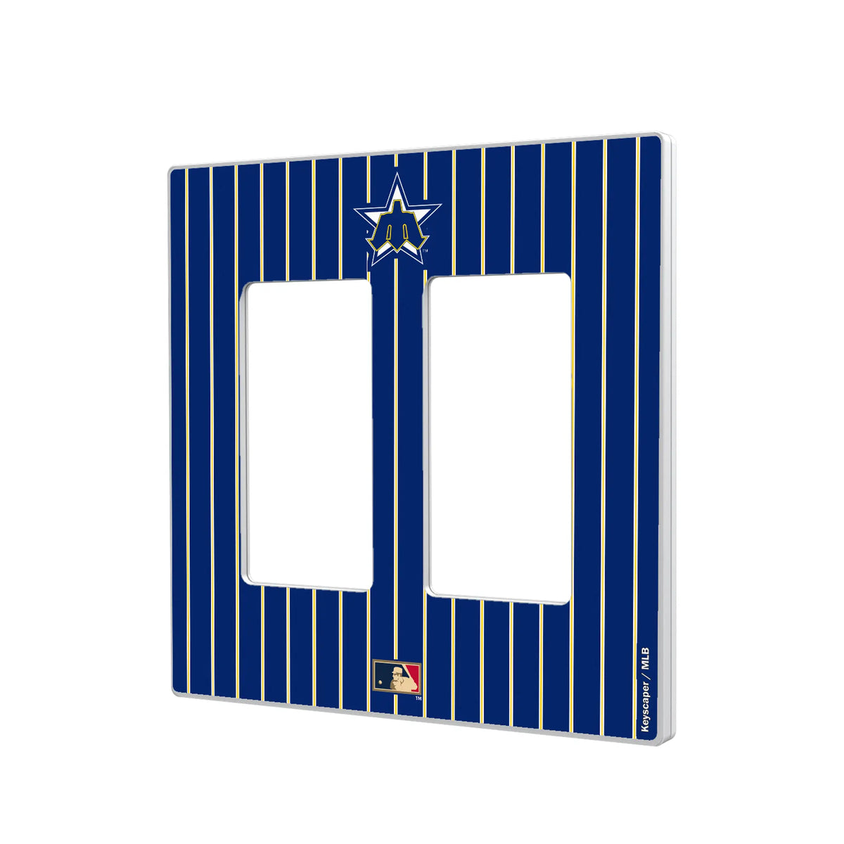 Seattle Mariners 1981-1986 - Cooperstown Collection Pinstripe Hidden-Screw Light Switch Plate#Style_Double Rocker
