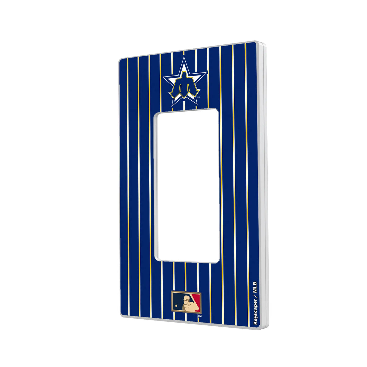 Seattle Mariners 1981-1986 - Cooperstown Collection Pinstripe Hidden-Screw Light Switch Plate#Style_Single Rocker