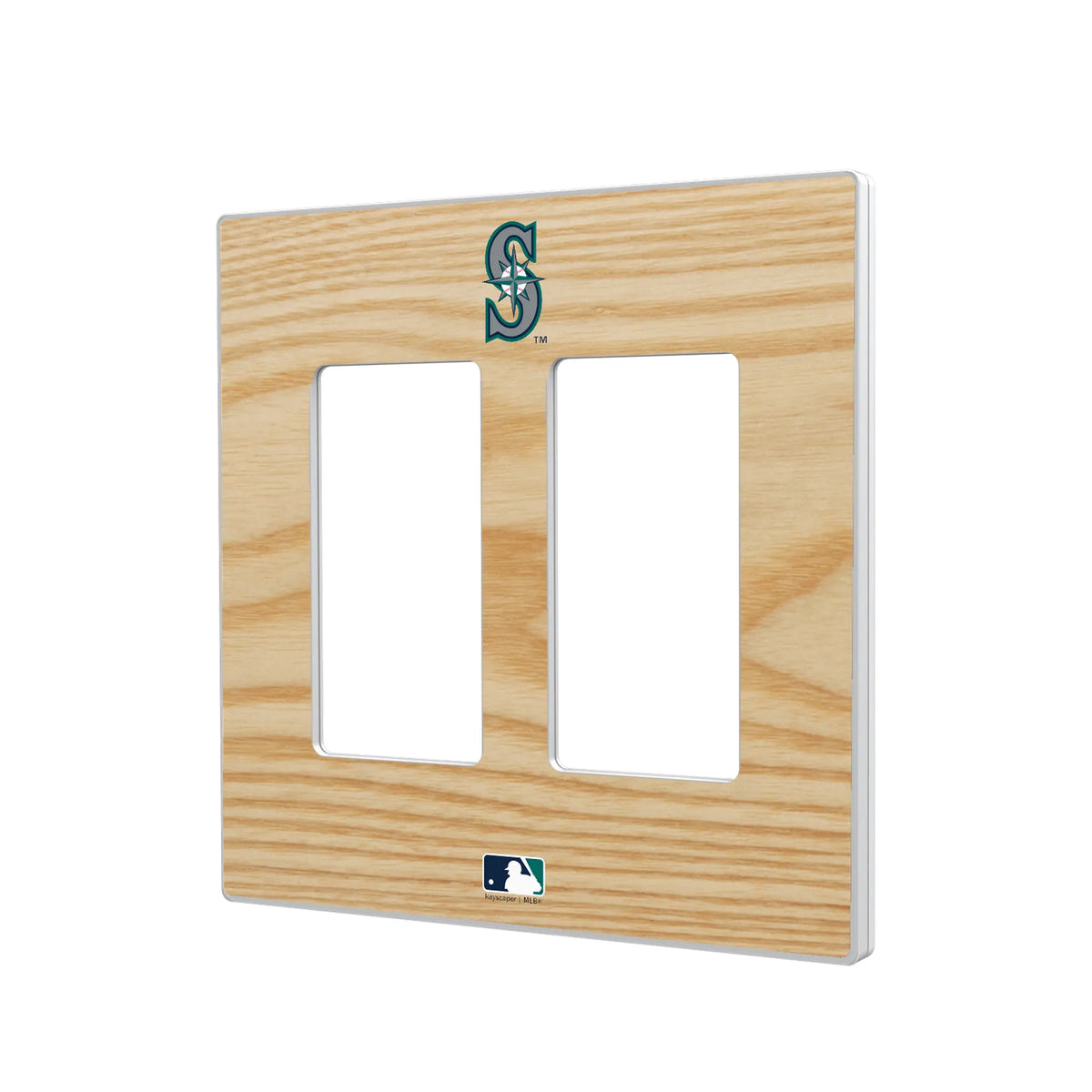 Seattle Mariners Baseball Bat Hidden-Screw Light Switch Plate#Style_Double Rocker