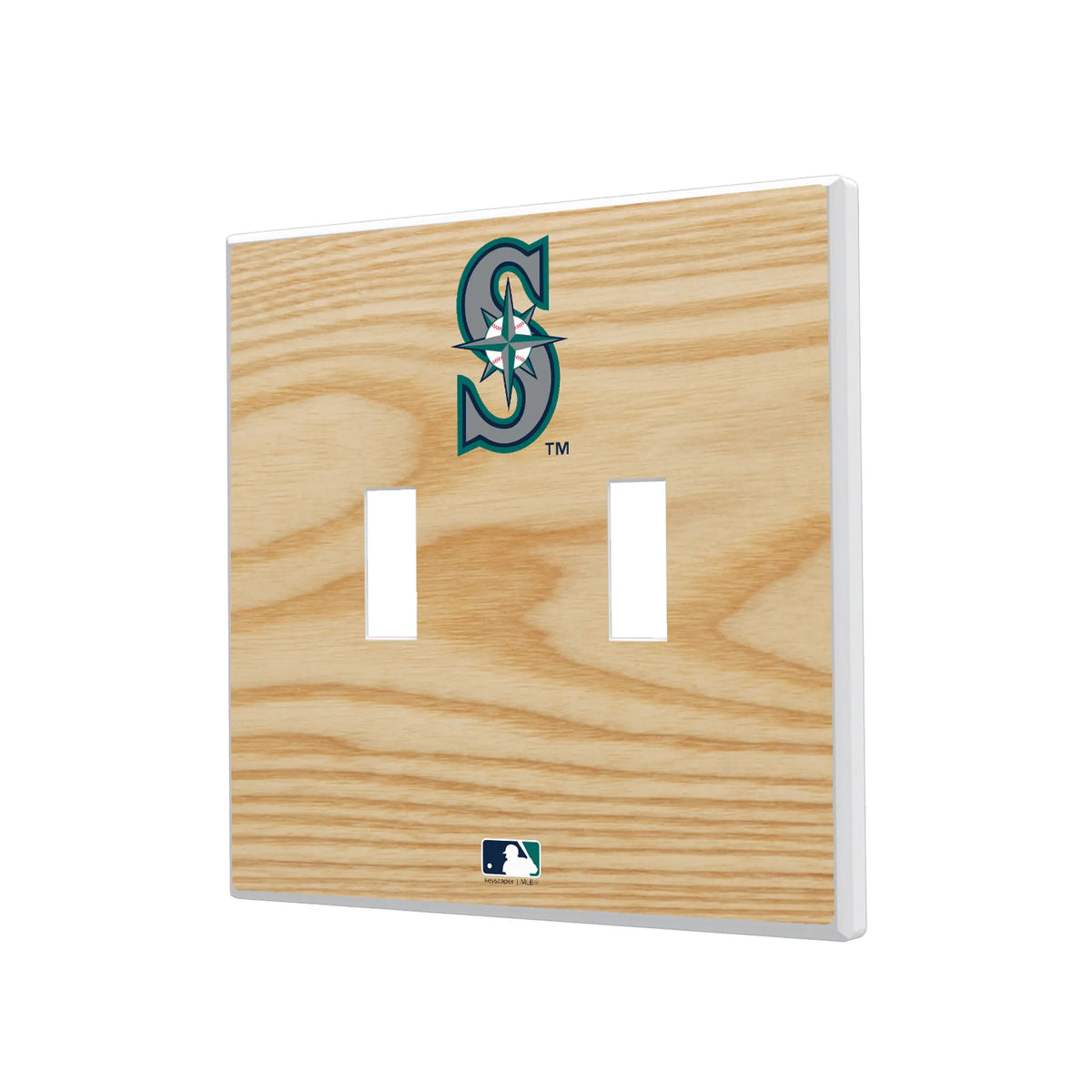 Seattle Mariners Baseball Bat Hidden-Screw Light Switch Plate#Style_Double Toggle