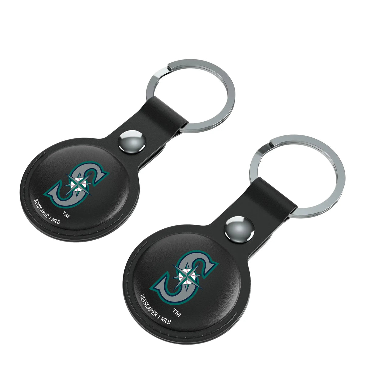 Seattle Mariners Insignia AirTag Black Airtag Holder 2-Pack - Isometric View