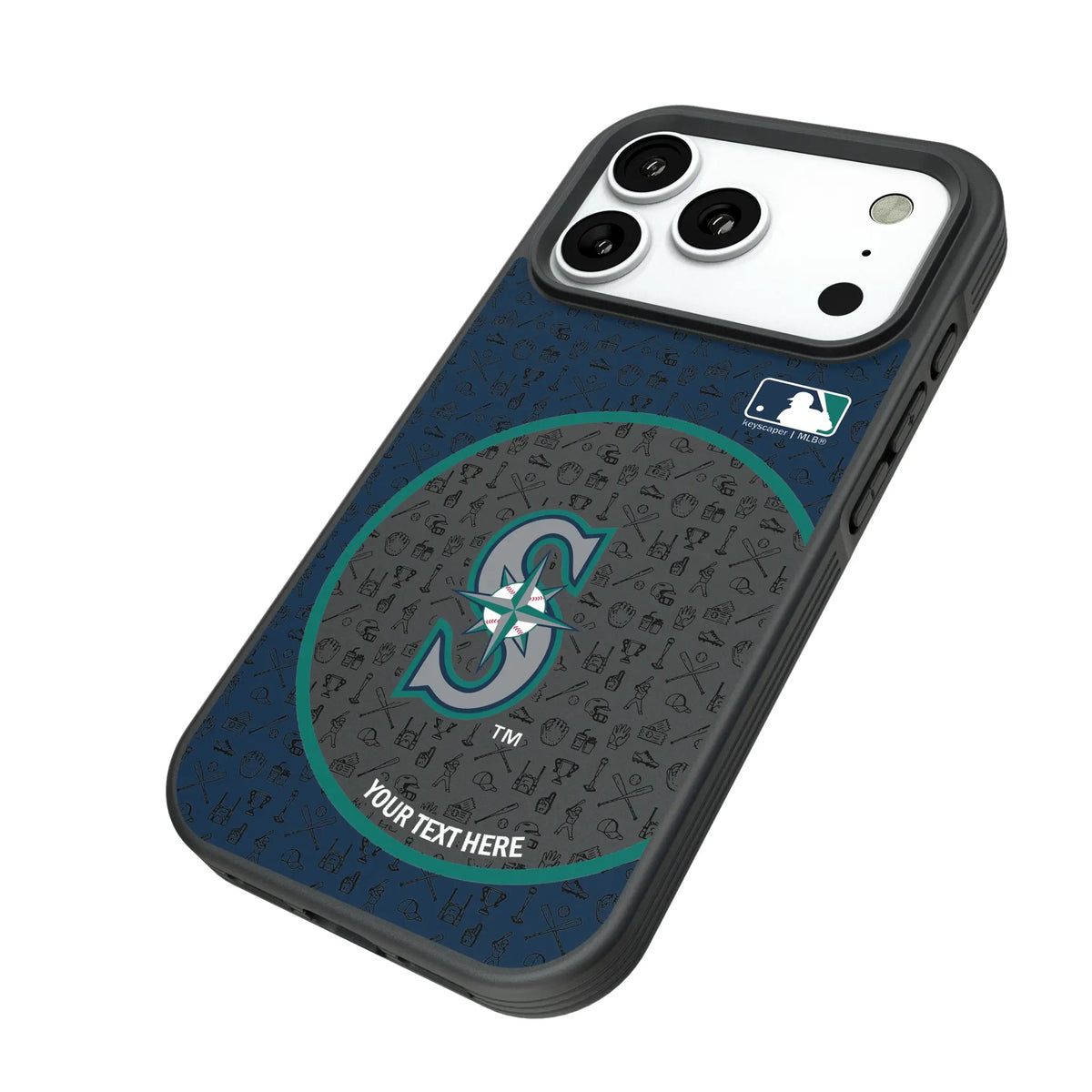 Seattle Mariners Personalized Circle iPhone Bump Phone Case for Apple iPhone - Isometric View#Device_iPhone 18 Pro