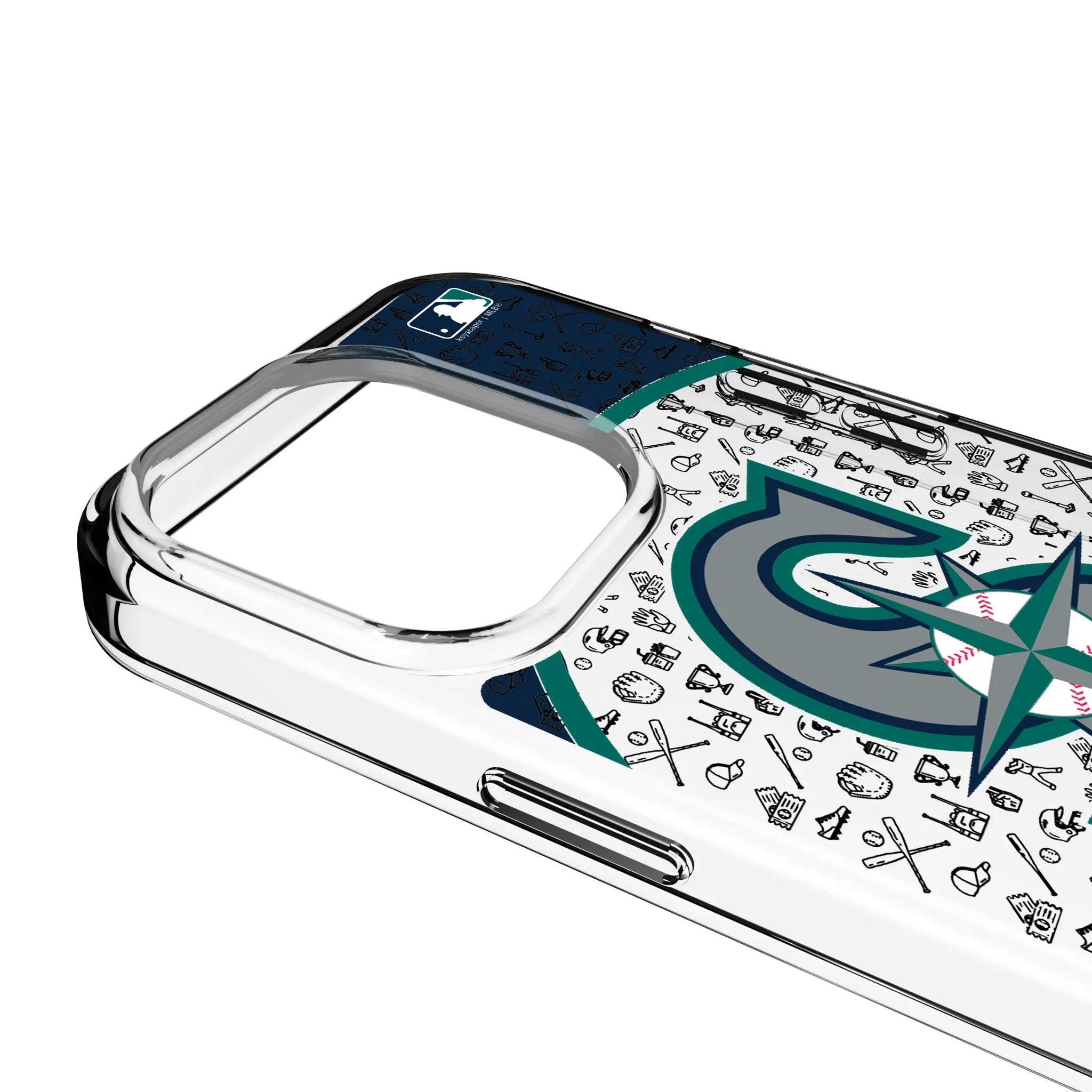 Seattle Mariners Personalized Circle iPhone Clear Phone Case for Apple iPhone - Detail