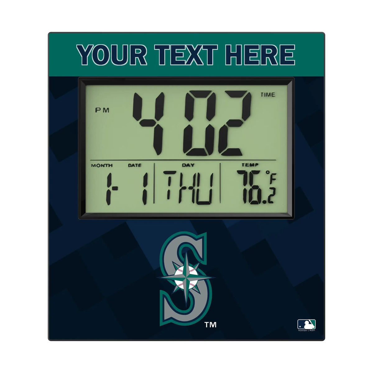 Seattle Mariners Personalized Color Block Wall Clock