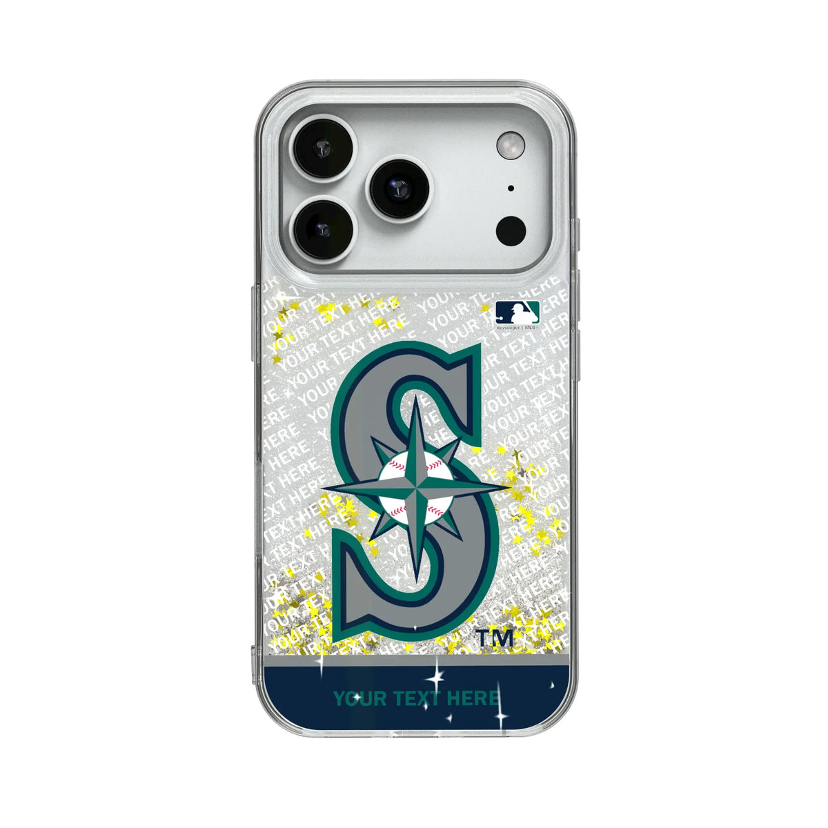 Seattle Mariners Personalized EndZone Plus Glitter Phone Case for Apple iPhone