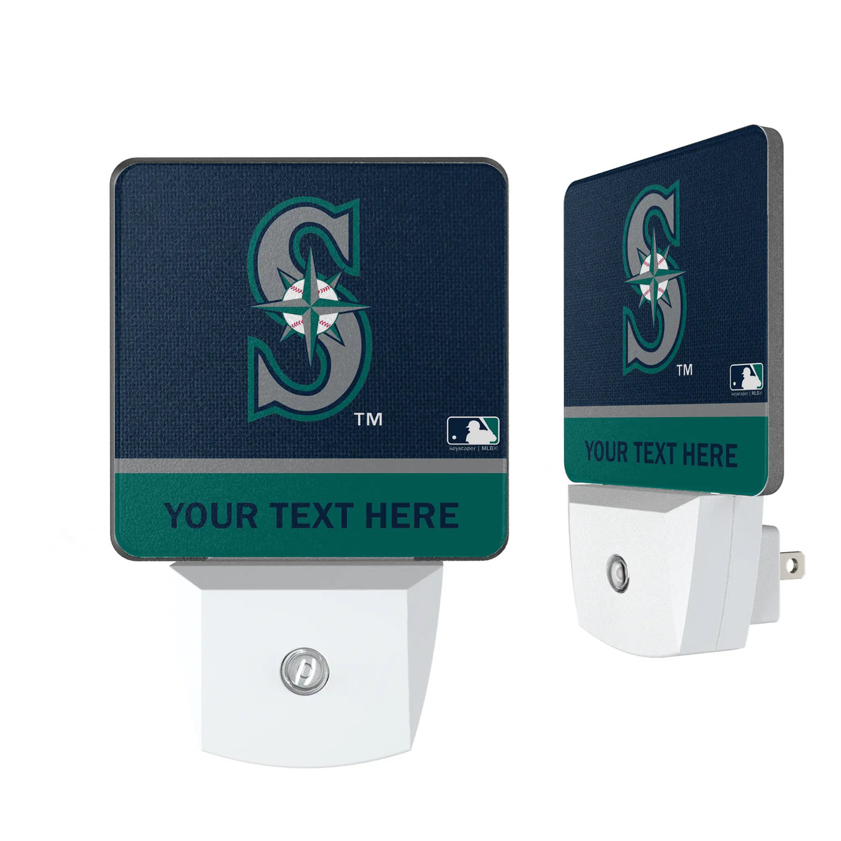 Seattle Mariners Personalized Endzone Solid Night Light 2-Pack