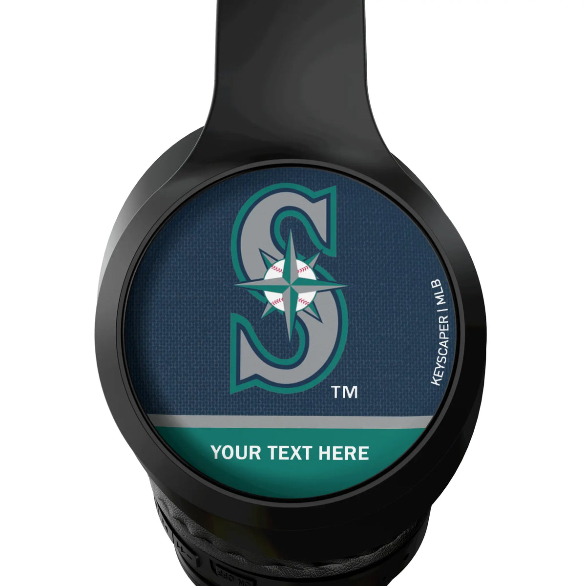 Seattle Mariners Personalized Endzone Solid Wireless Over-Ear Headphones With Case - Detail