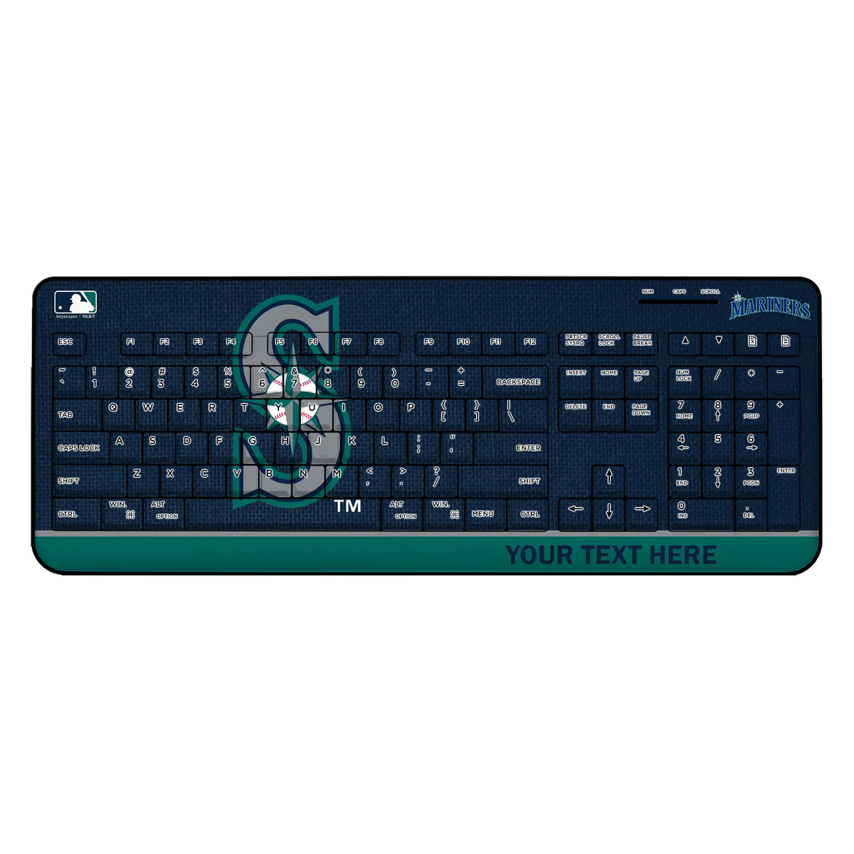 Seattle Mariners Personalized Endzone Solid Wireless USB Keyboard