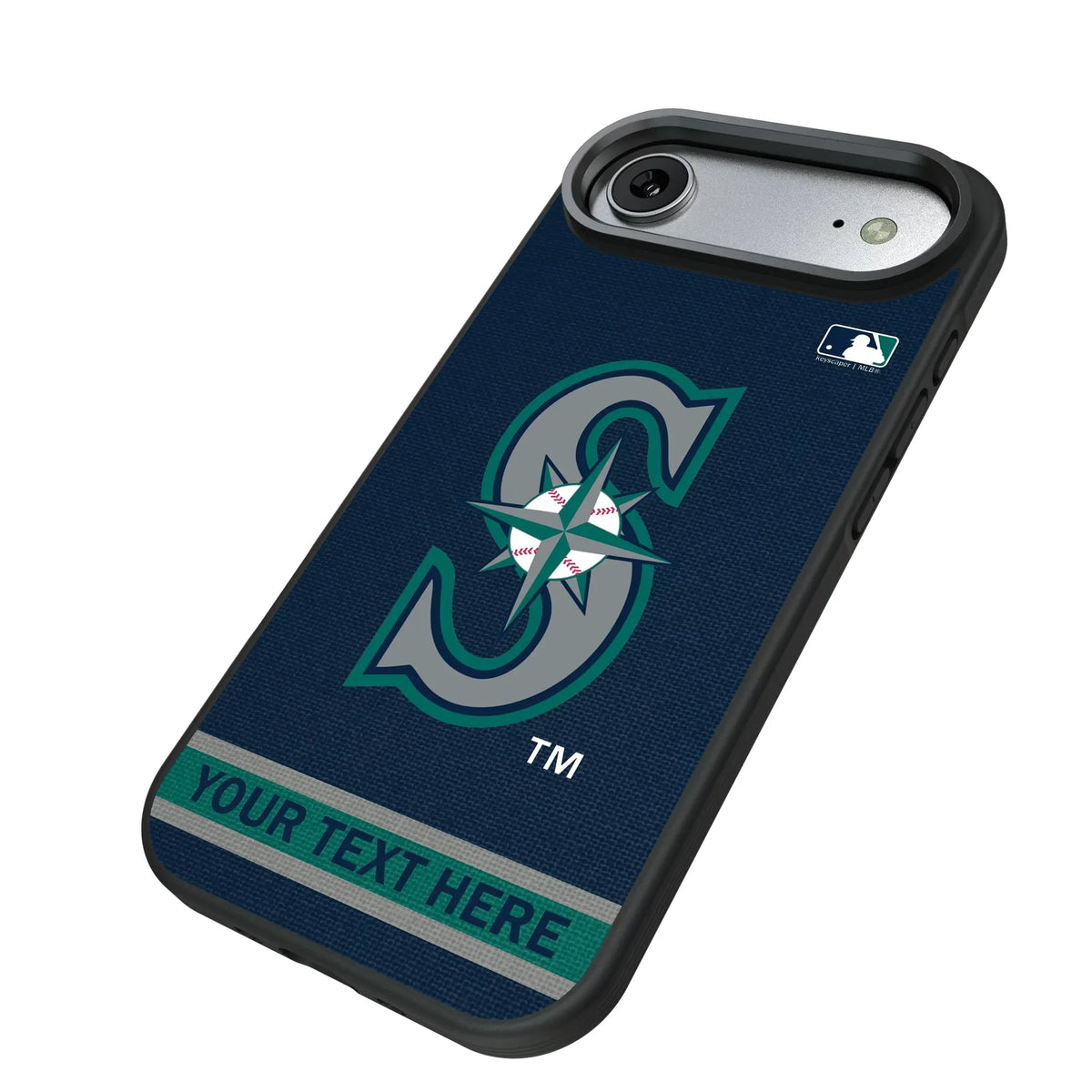 Seattle Mariners Personalized Stripe iPhone Bump Phone Case for Apple iPhone - Isometric View#Device_iPhone Air