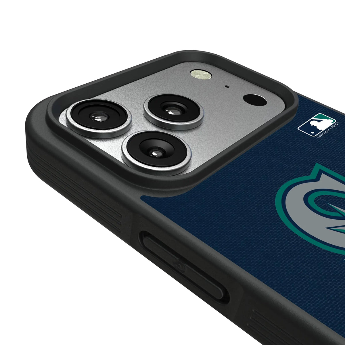 Seattle Mariners Personalized Stripe iPhone Bump Phone Case for Apple iPhone - Detail#Device_iPhone 17 Pro