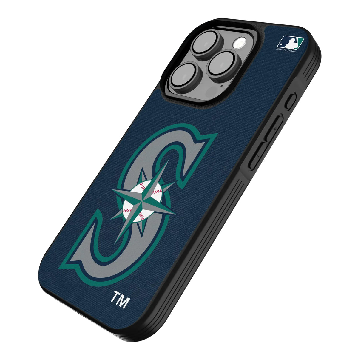 Seattle Mariners Solid iPhone Bump Phone Case for Apple iPhone - Isometric View