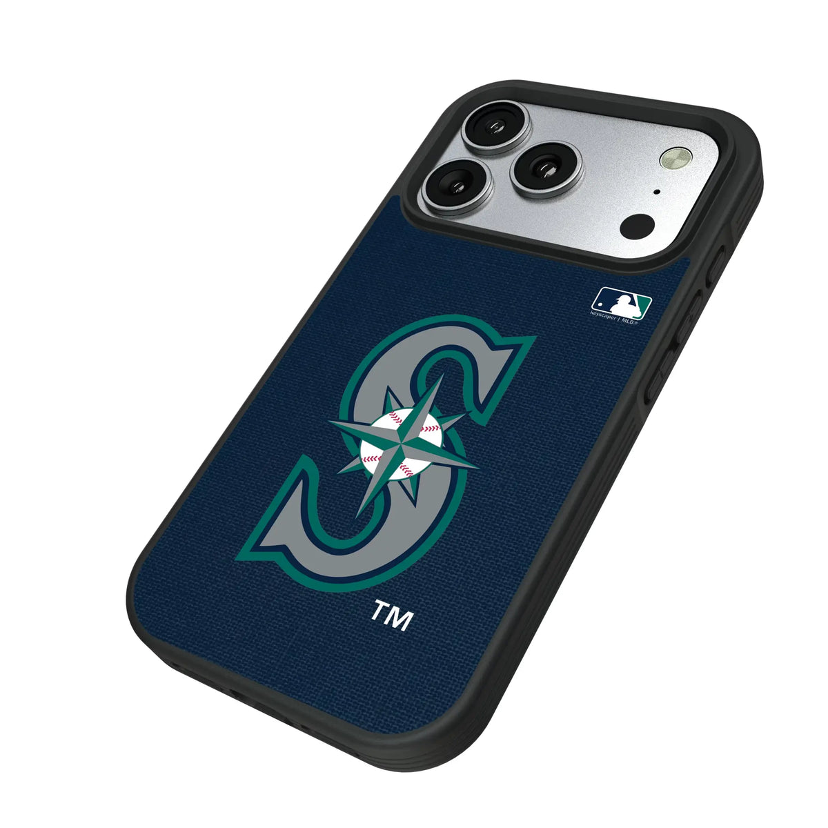 Seattle Mariners Solid iPhone Bump Phone Case for Apple iPhone - Isometric View#Device_iPhone 17 Pro