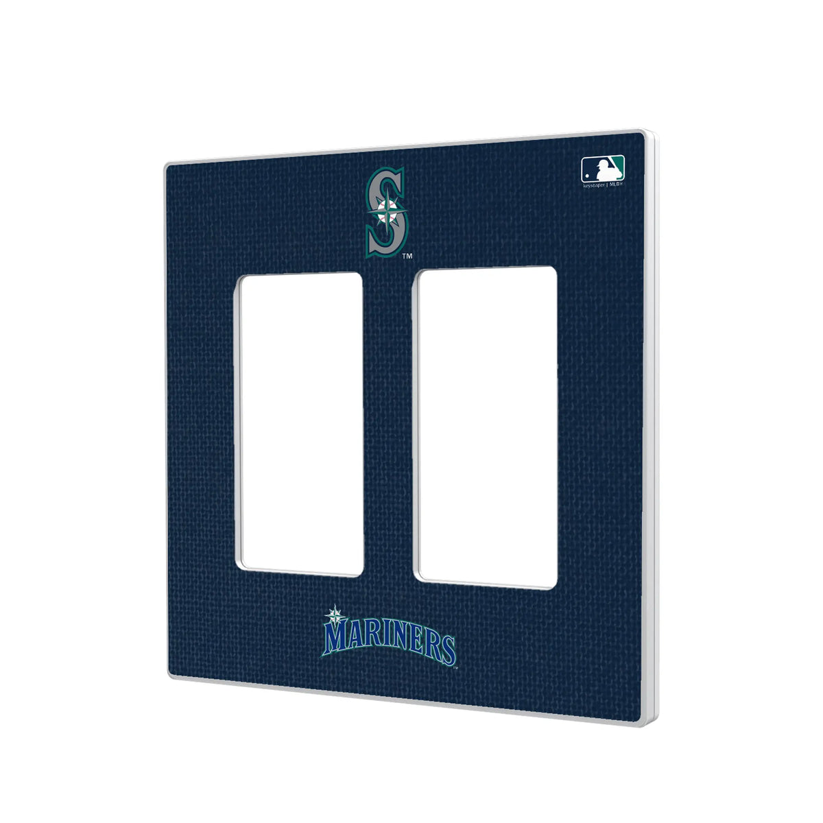 Seattle Mariners Solid Hidden-Screw Light Switch Plate#Style_Double Rocker