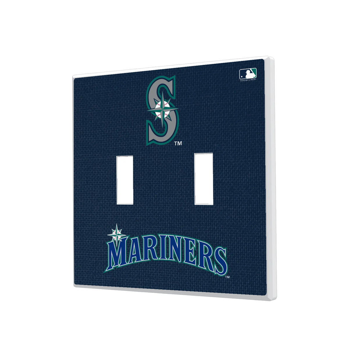 Seattle Mariners Solid Hidden-Screw Light Switch Plate#Style_Double Toggle