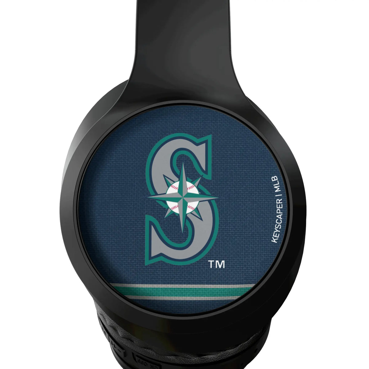 Seattle Mariners Stripe Wireless Over-Ear Headphones With Case - Detail