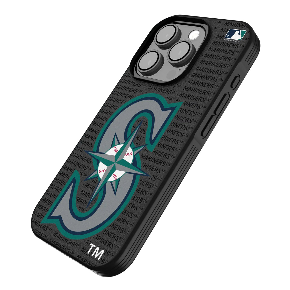 Seattle Mariners Text Backdrop iPhone Bump Phone Case for Apple iPhone - Isometric View