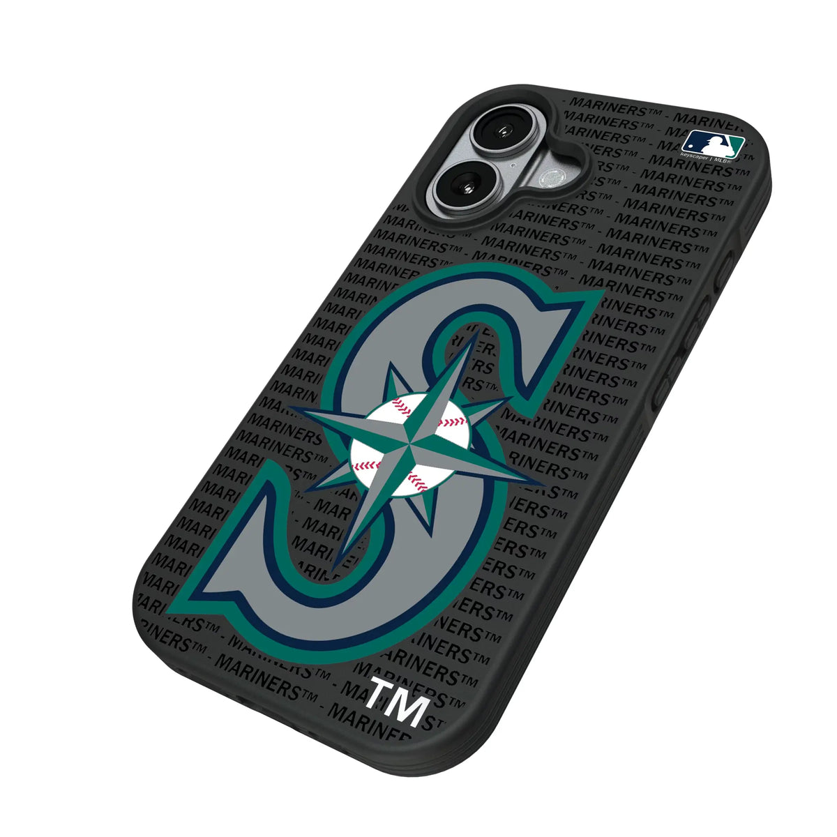 Seattle Mariners Text Backdrop iPhone Bump Phone Case for Apple iPhone - Isometric View#Device_iPhone 17