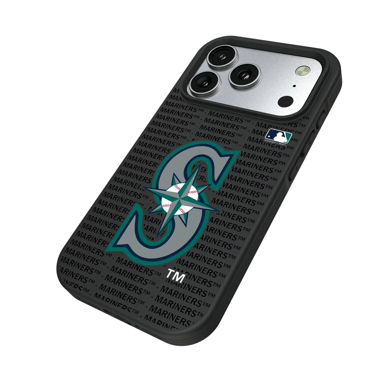 Seattle Mariners Text Backdrop iPhone Bump Phone Case for Apple iPhone - Isometric View#Device_iPhone 17 Pro