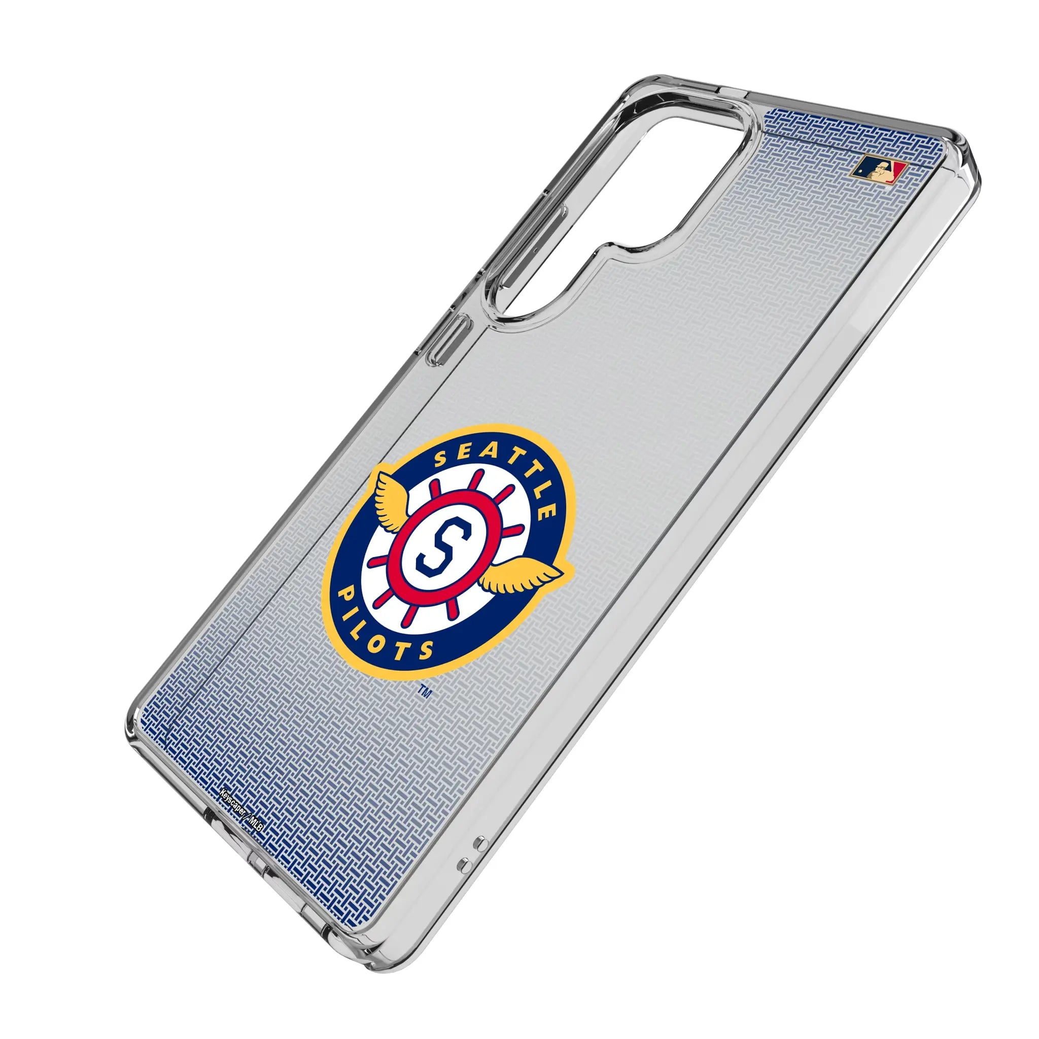 Seattle Pilots 1969 - Cooperstown Collection Linen Galaxy Clear Phone Case for Samsung Galaxy - Isometric View#Device_Galaxy S25 Ultra