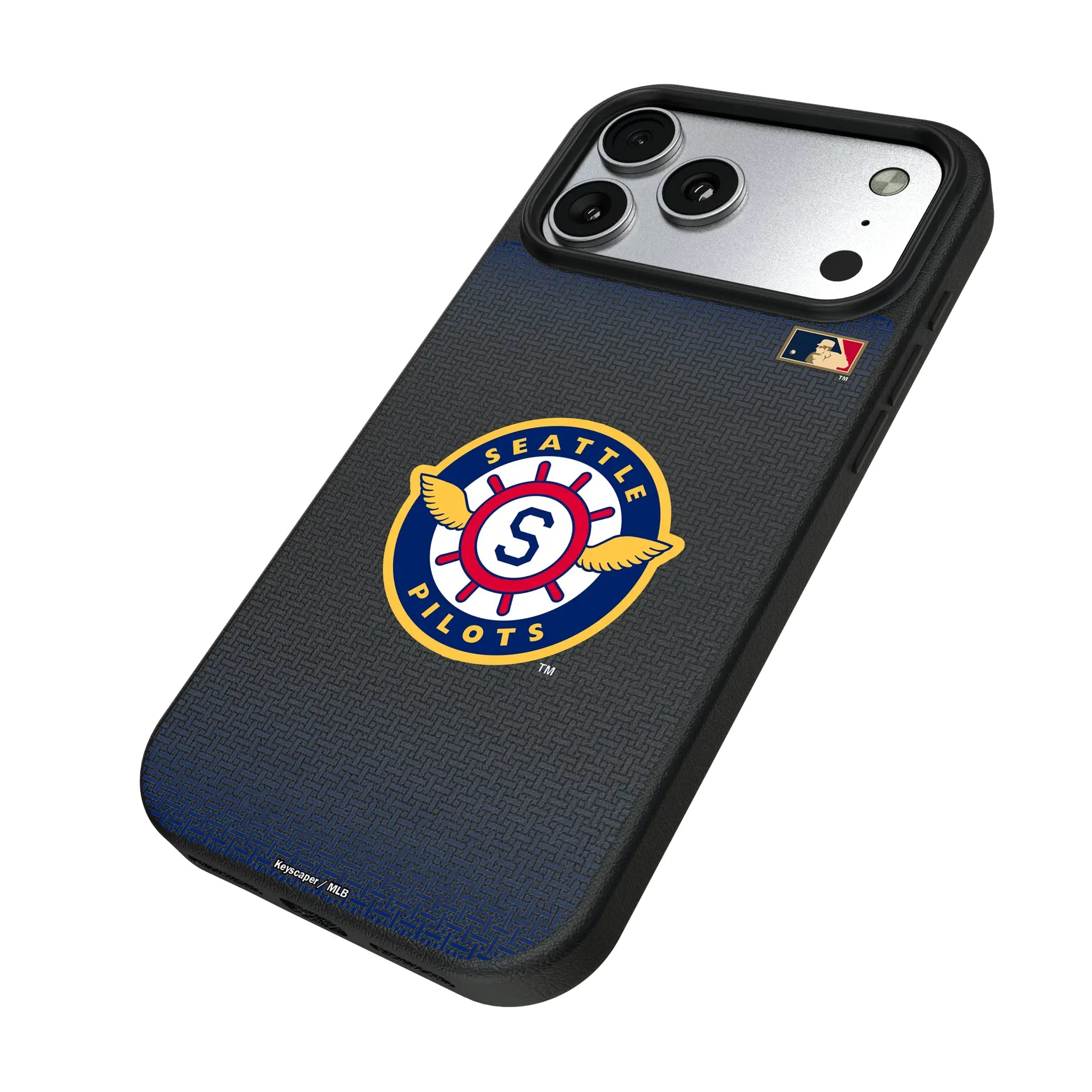 Seattle Pilots 1969 - Cooperstown Collection Linen iPhone MagSafe Compatible Phone Case for Apple iPhone - Isometric View#Device_iPhone 17 Pro Max