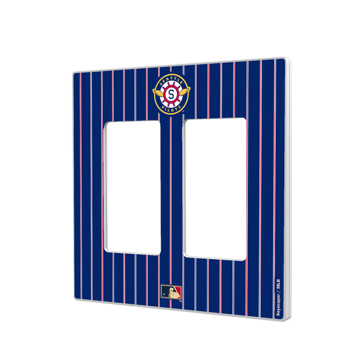Seattle Pilots 1969 - Cooperstown Collection Pinstripe Hidden-Screw Light Switch Plate#Style_Double Rocker