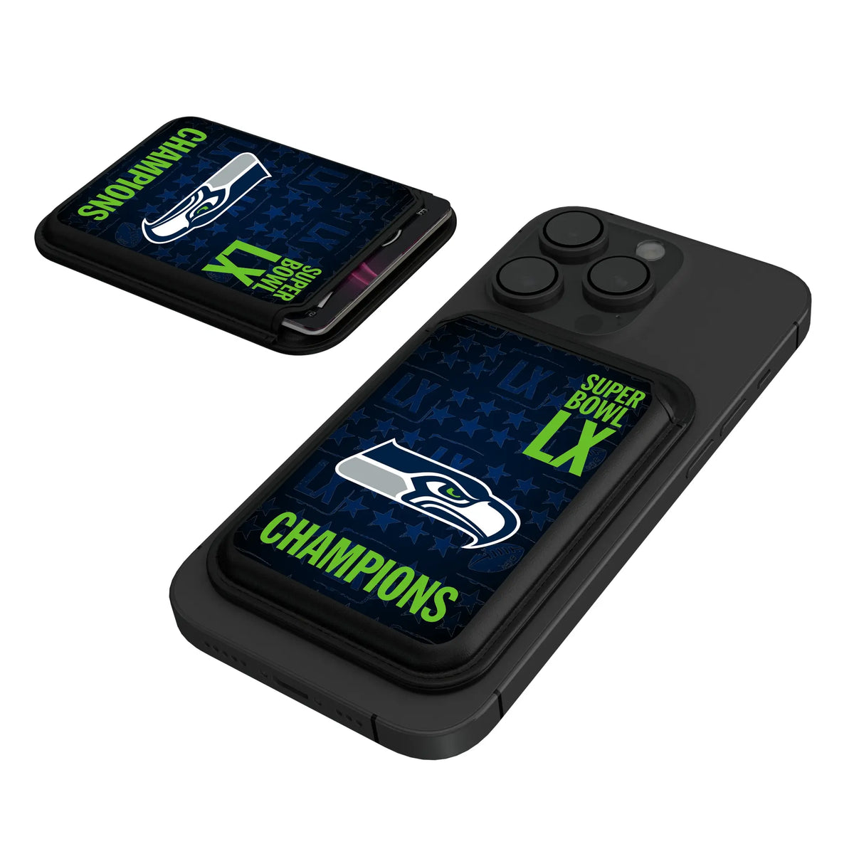 Seattle Seahawks 2026 Super Bowl Black Magnetic Credit Card Wallet