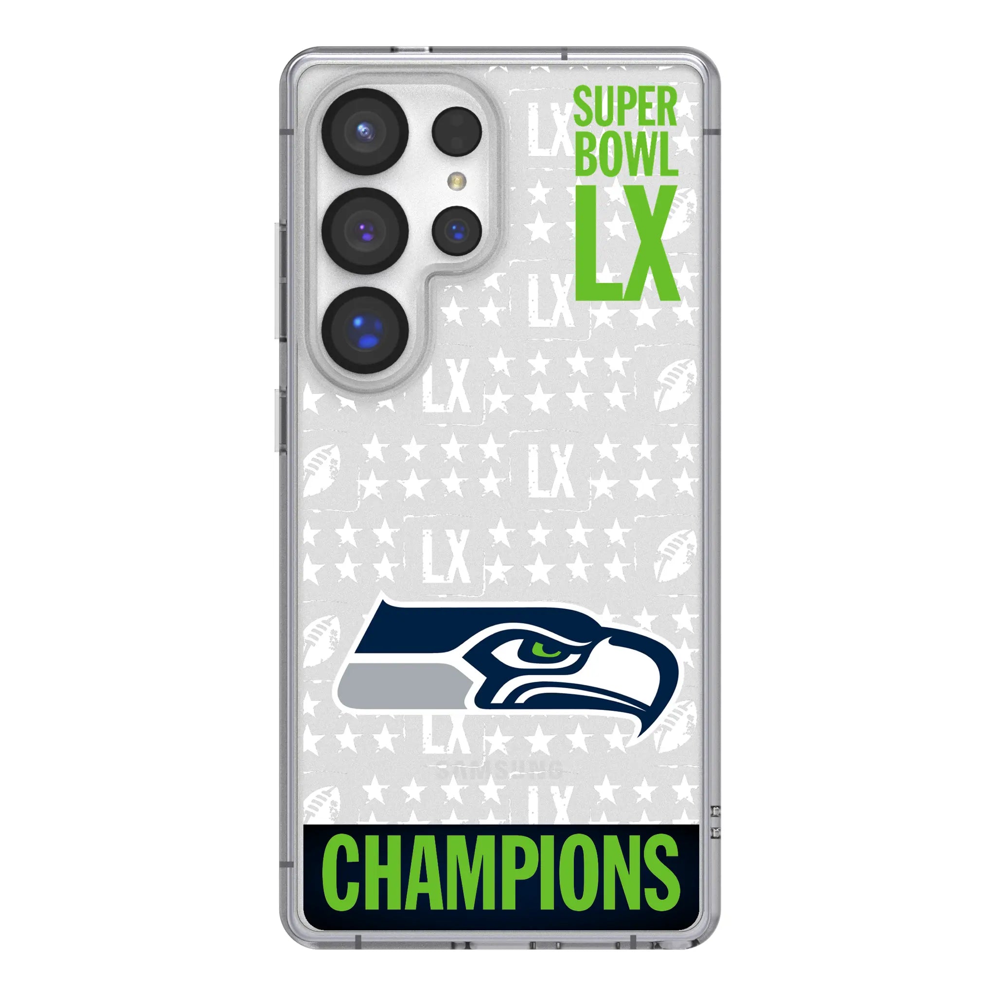 Seattle Seahawks 2026 Super Bowl Galaxy Clear Phone Case for Samsung Galaxy#Device_Galaxy S25 Ultra