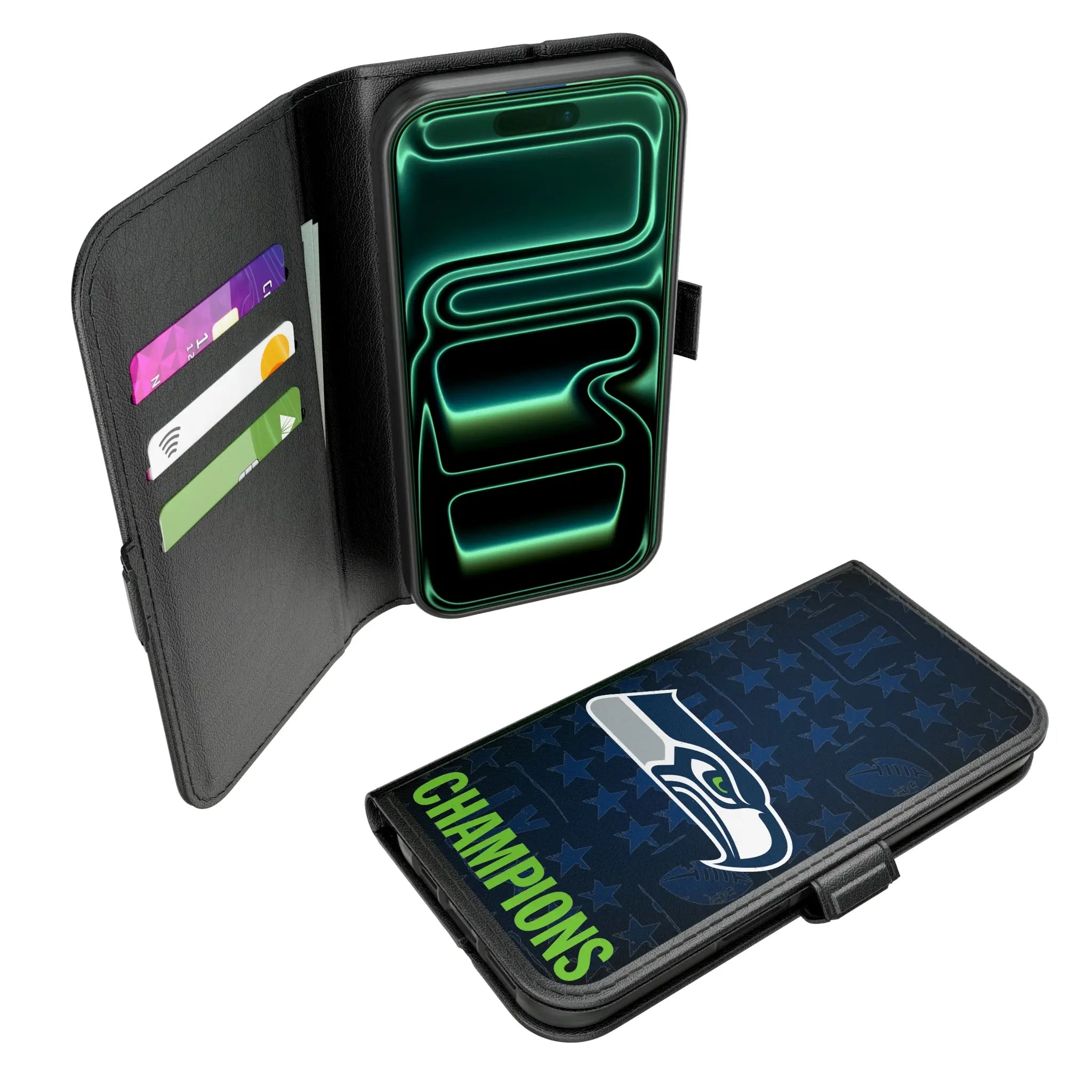 Seattle Seahawks 2026 Super Bowl iPhone Folio Phone Case for Apple iPhone#Device_iPhone 17