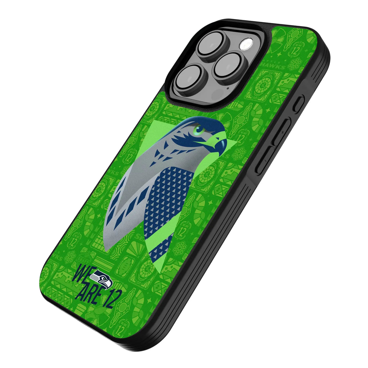 Seattle Seahawks Deco iPhone Bump Phone Case for Apple iPhone - Isometric View