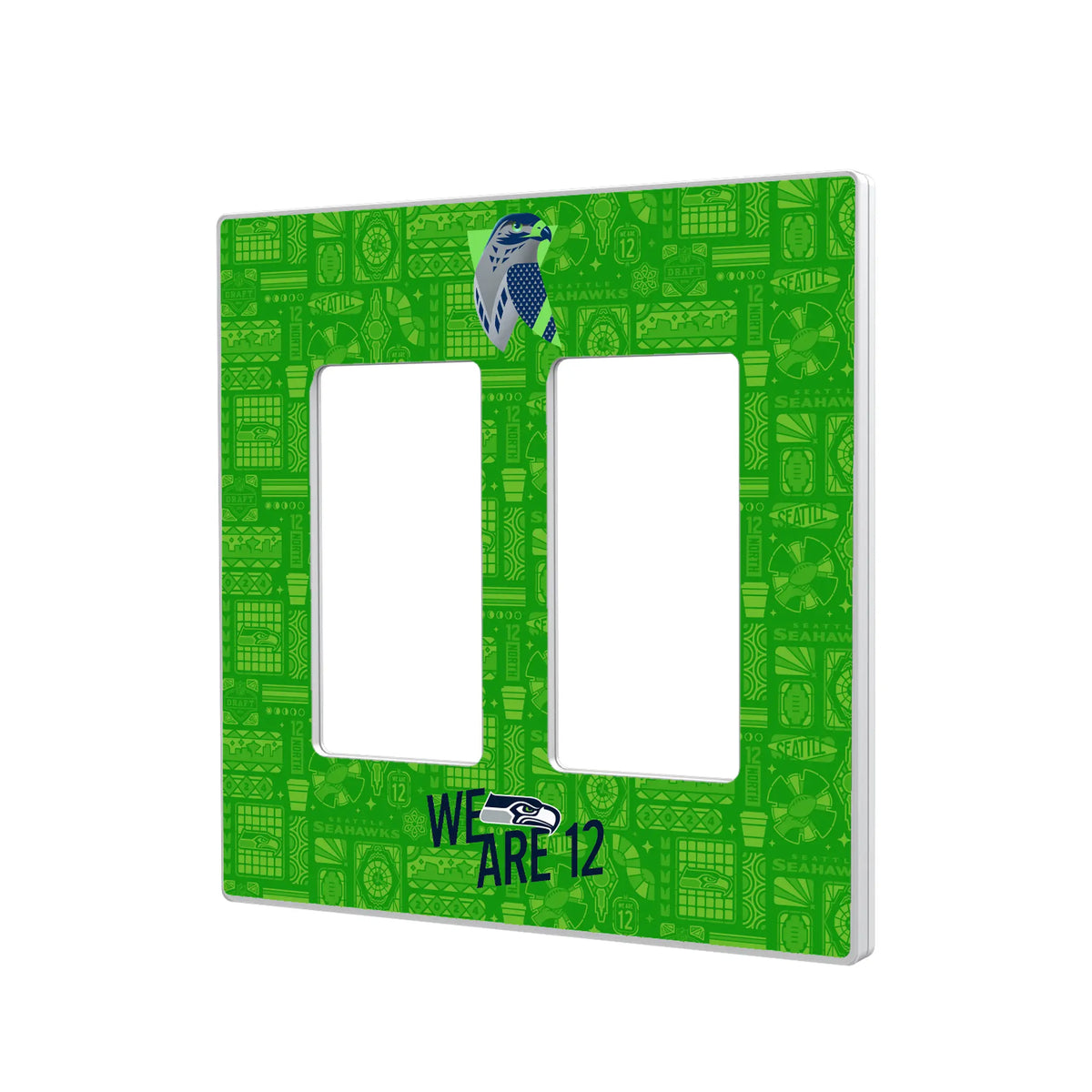 Seattle Seahawks Deco Hidden-Screw Light Switch Plate#Style_Double Rocker