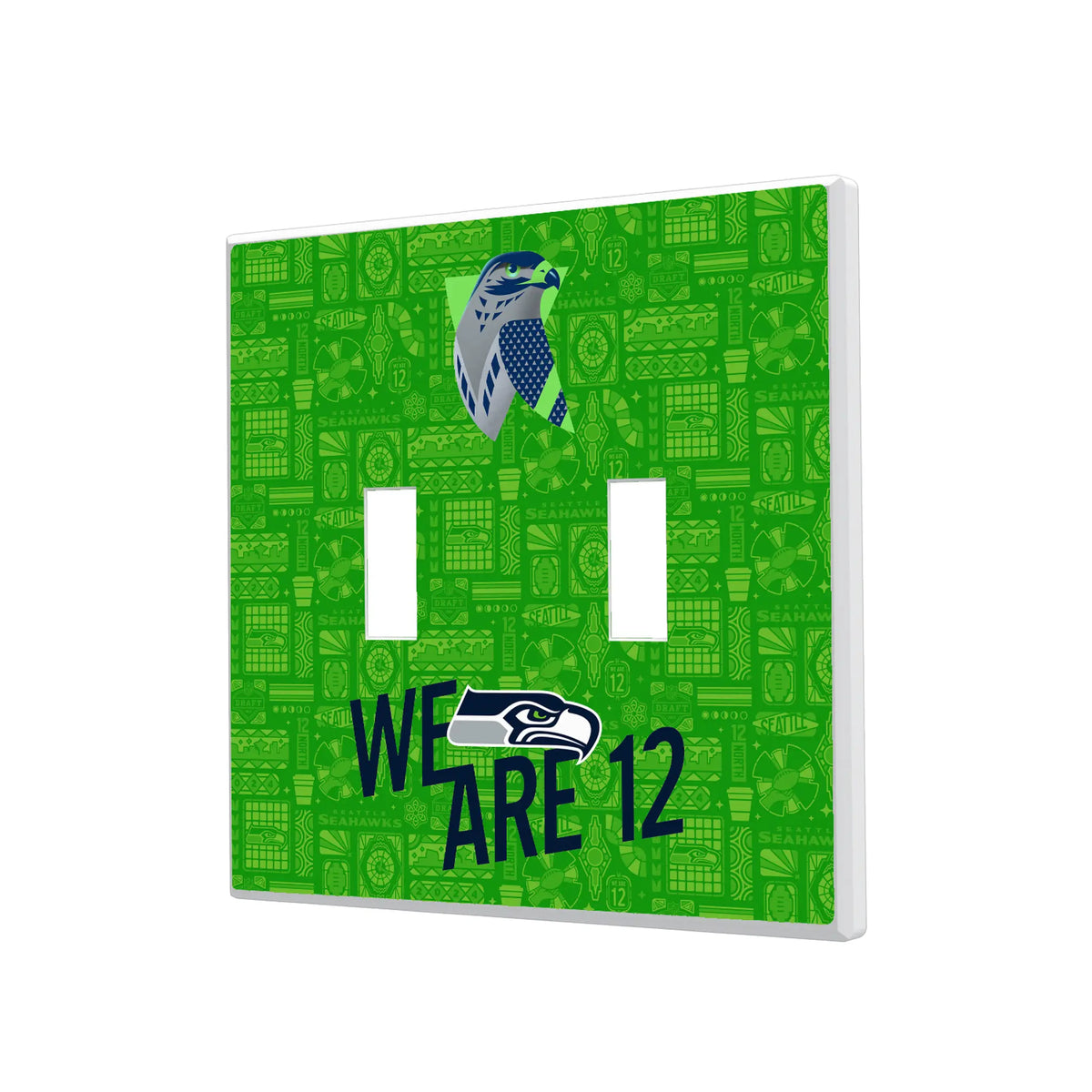 Seattle Seahawks Deco Hidden-Screw Light Switch Plate#Style_Double Toggle