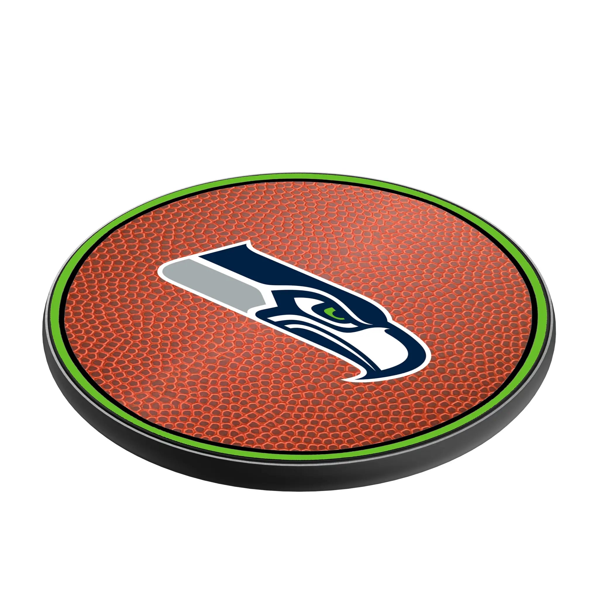 Seattle Seahawks Football 15-Watt Wireless Charger - Isometric View