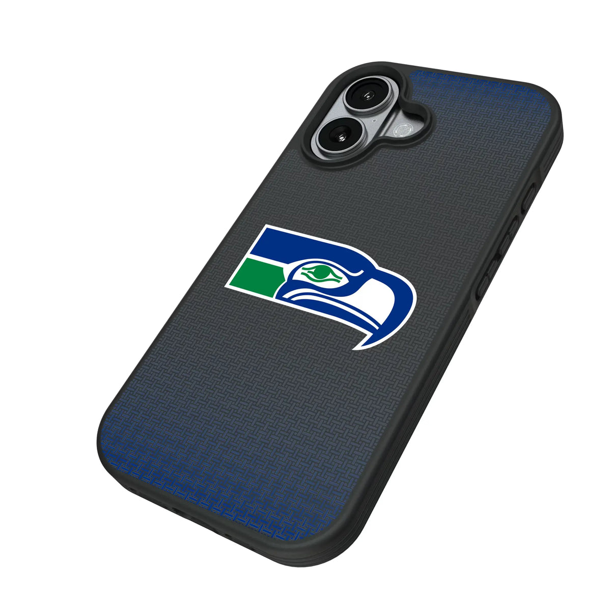 Seattle Seahawks Historic Collection Linen iPhone Bump Phone Case for Apple iPhone - Isometric View#Device_iPhone 17