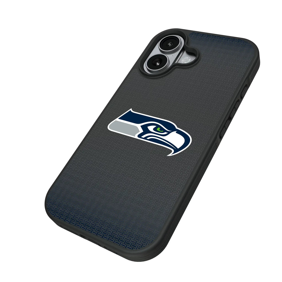 Seattle Seahawks Linen iPhone Bump Phone Case for Apple iPhone - Isometric View#Device_iPhone 17