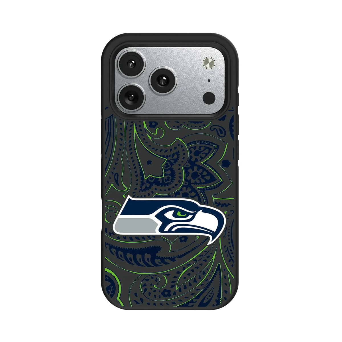 Seattle Seahawks Paisley iPhone Bump Phone Case for Apple iPhone#Device_iPhone 17 Pro