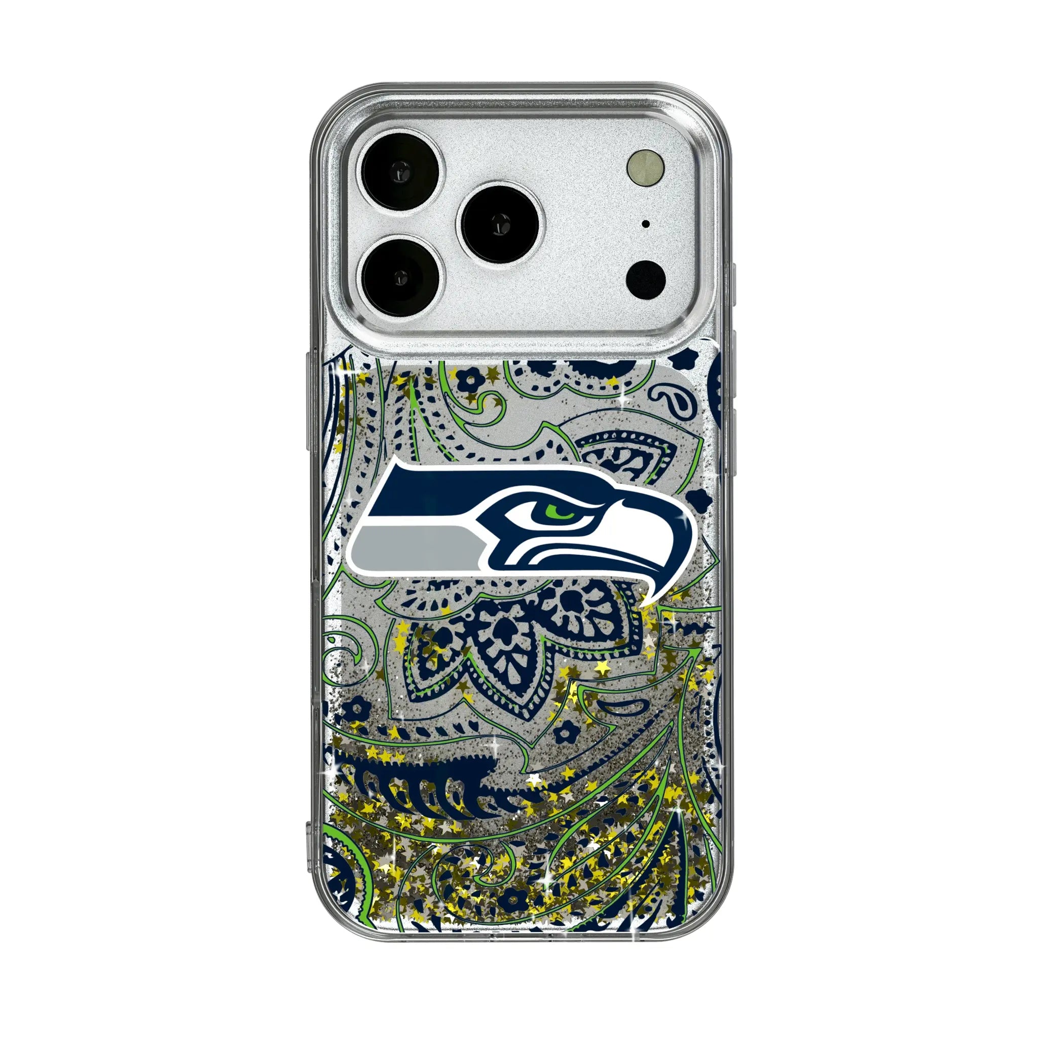 Seattle Seahawks Paisley iPhone Glitter Phone Case for Apple iPhone