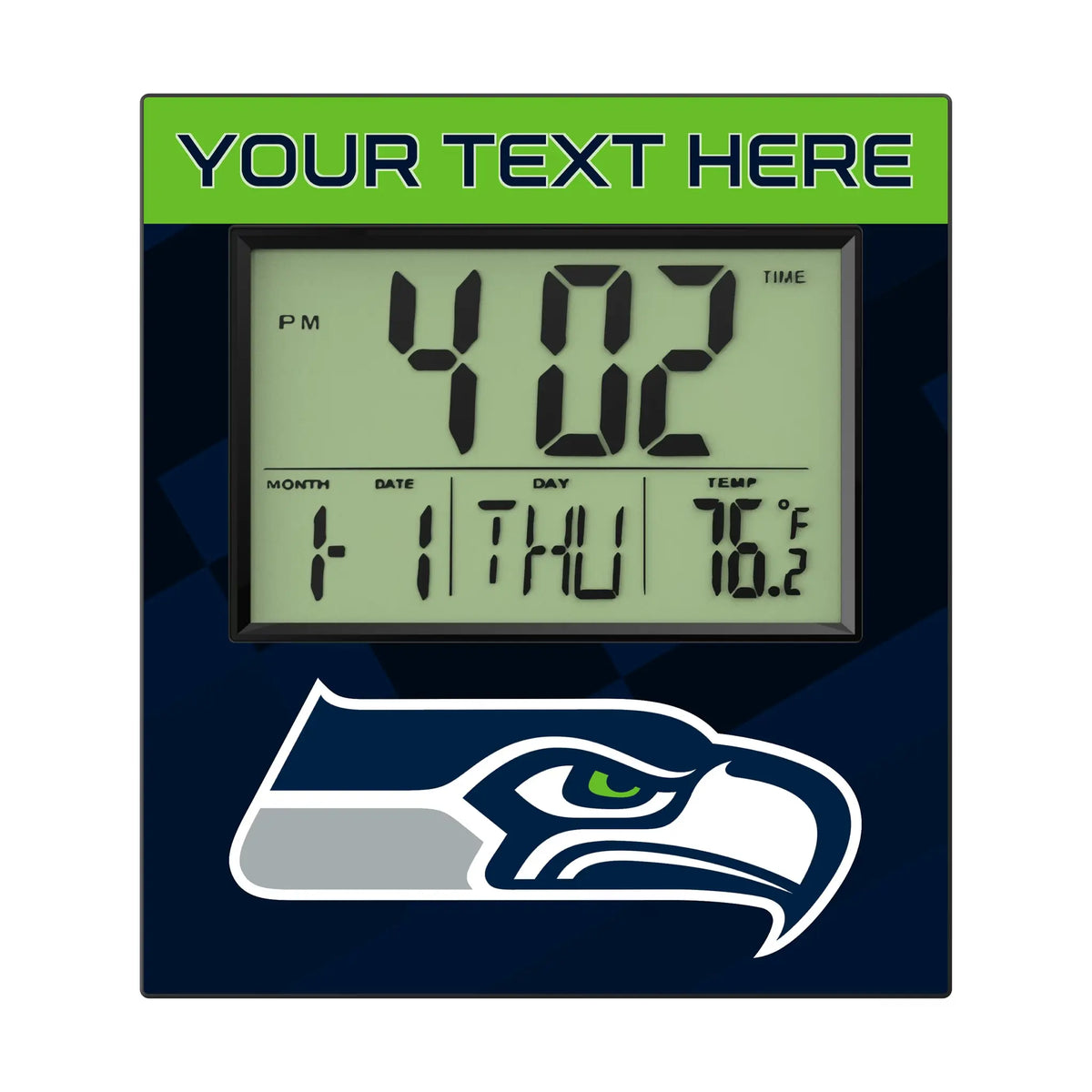 Seattle Seahawks Personalized Color Block Wall Clock