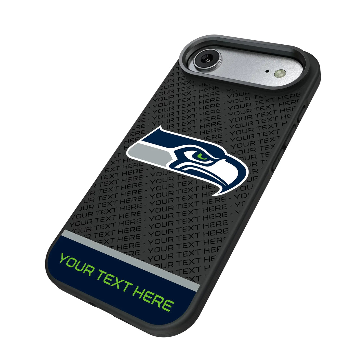 Seattle Seahawks Personalized EndZone Plus iPhone Bump Phone Case for Apple iPhone - Isometric View#Device_iPhone Air