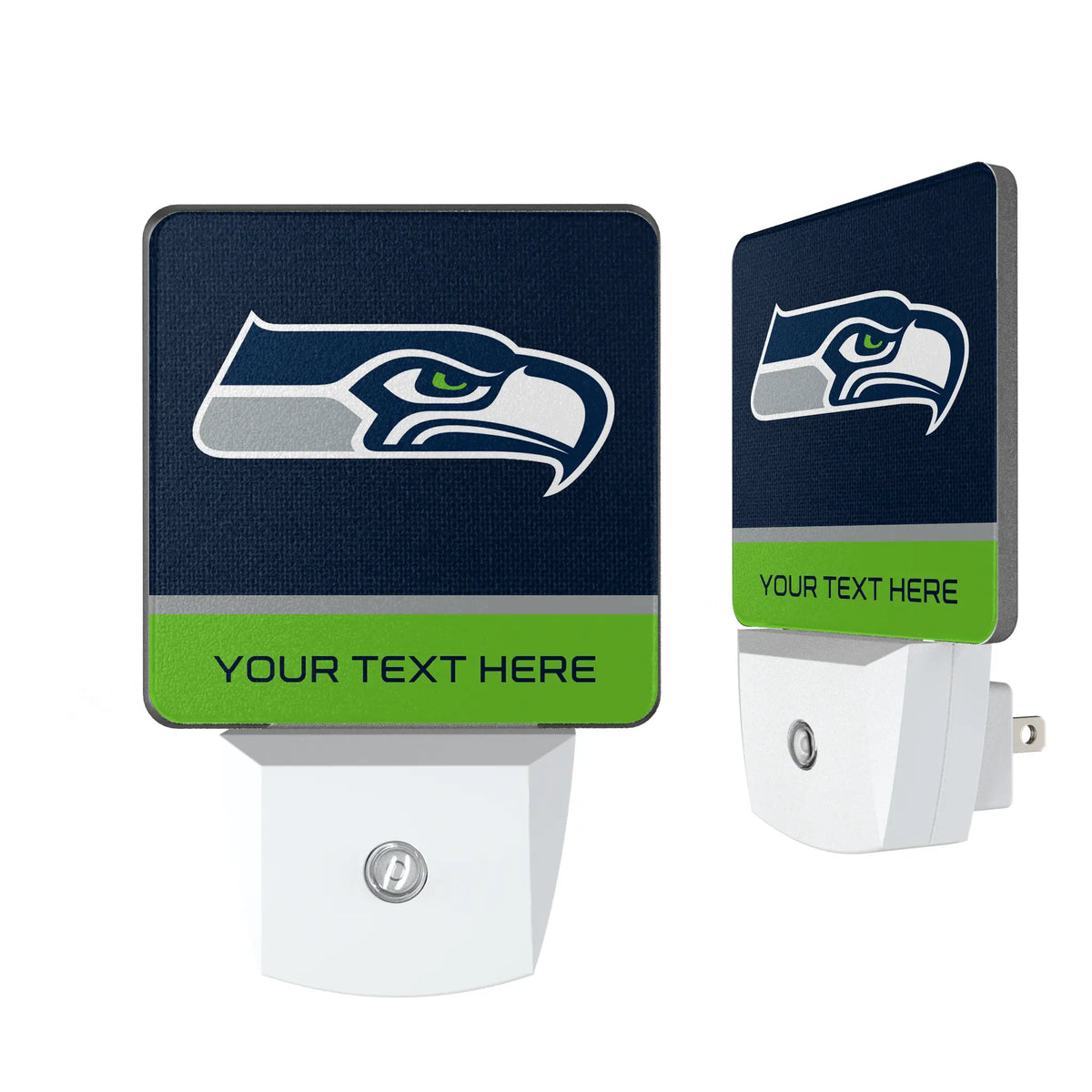 Seattle Seahawks Personalized Endzone Solid Night Light 2-Pack