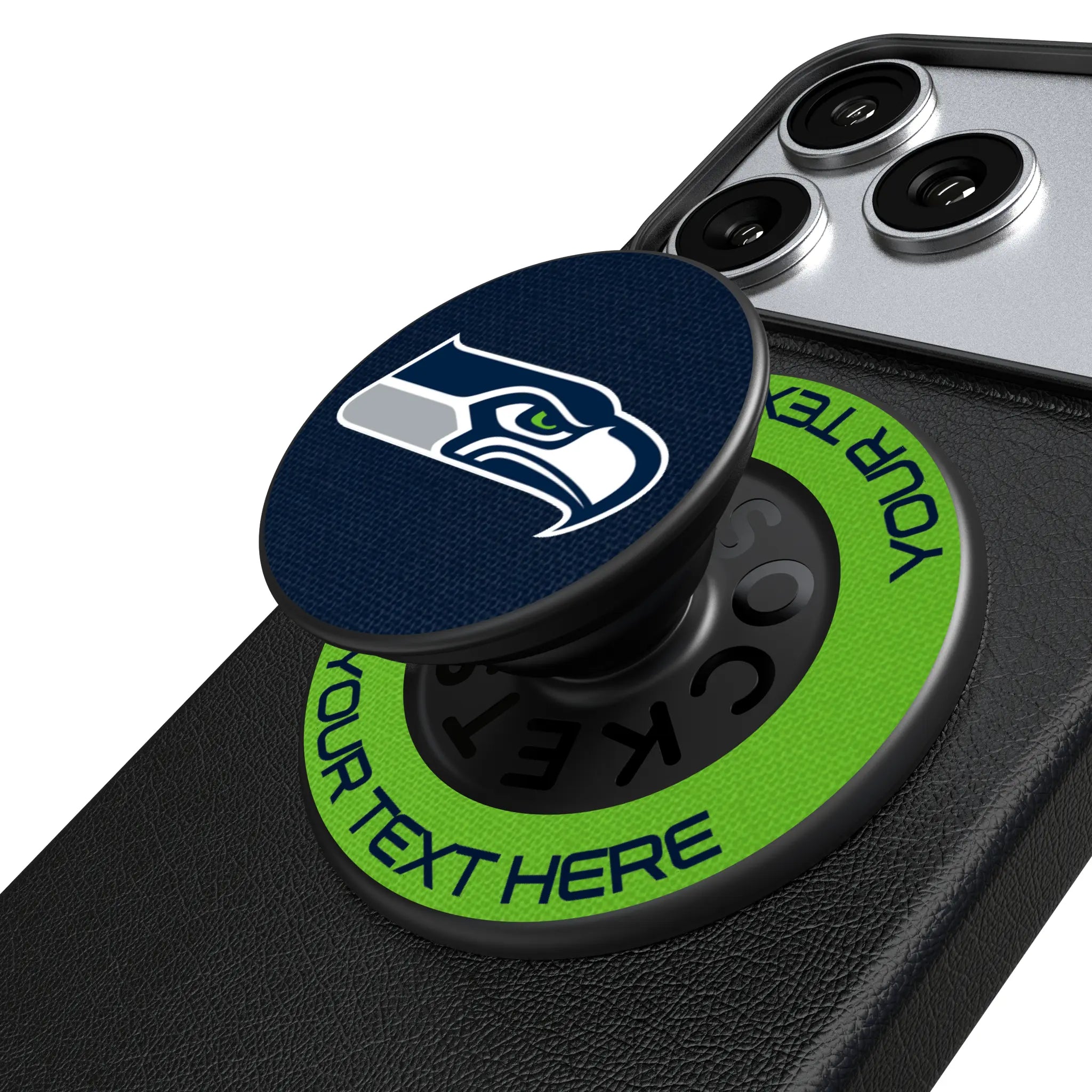 Seattle Seahawks Personalized Endzone Solid Popsockets Round Magnetic