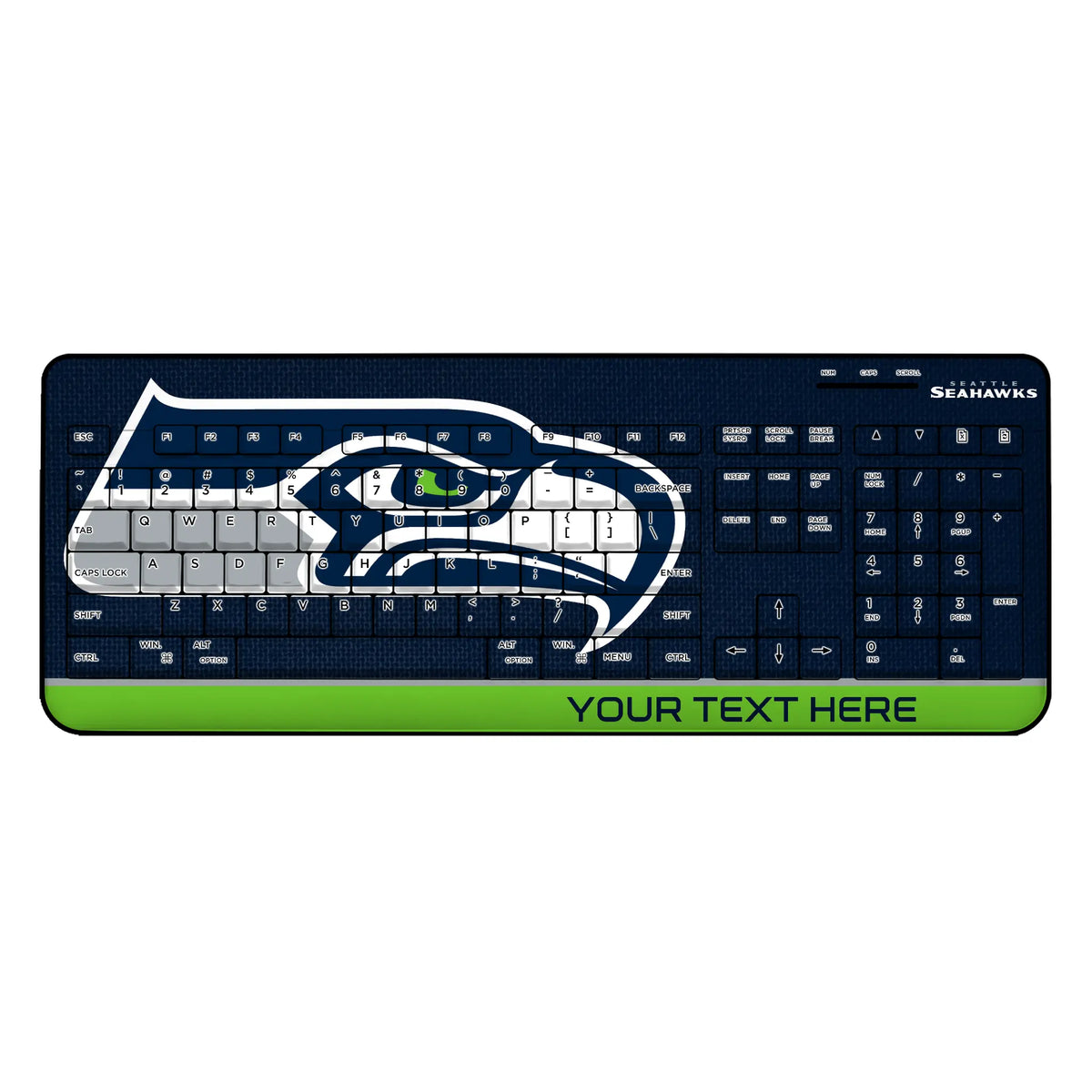Seattle Seahawks Personalized Endzone Solid Wireless USB Keyboard