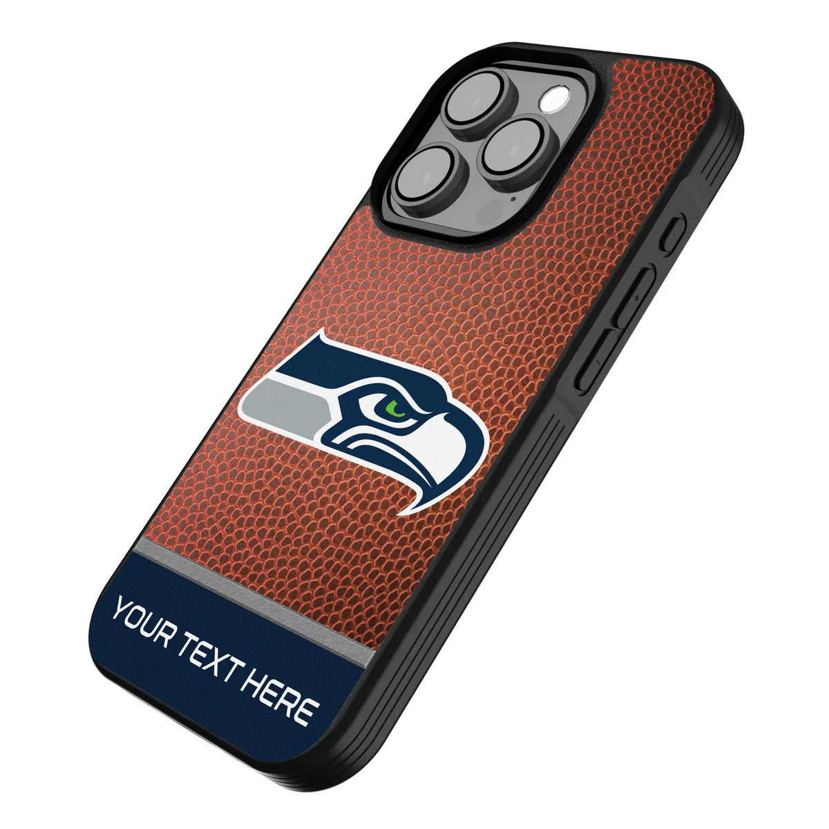 Seattle Seahawks Personalized Football iPhone Bump Phone Case for Apple iPhone - Isometric View