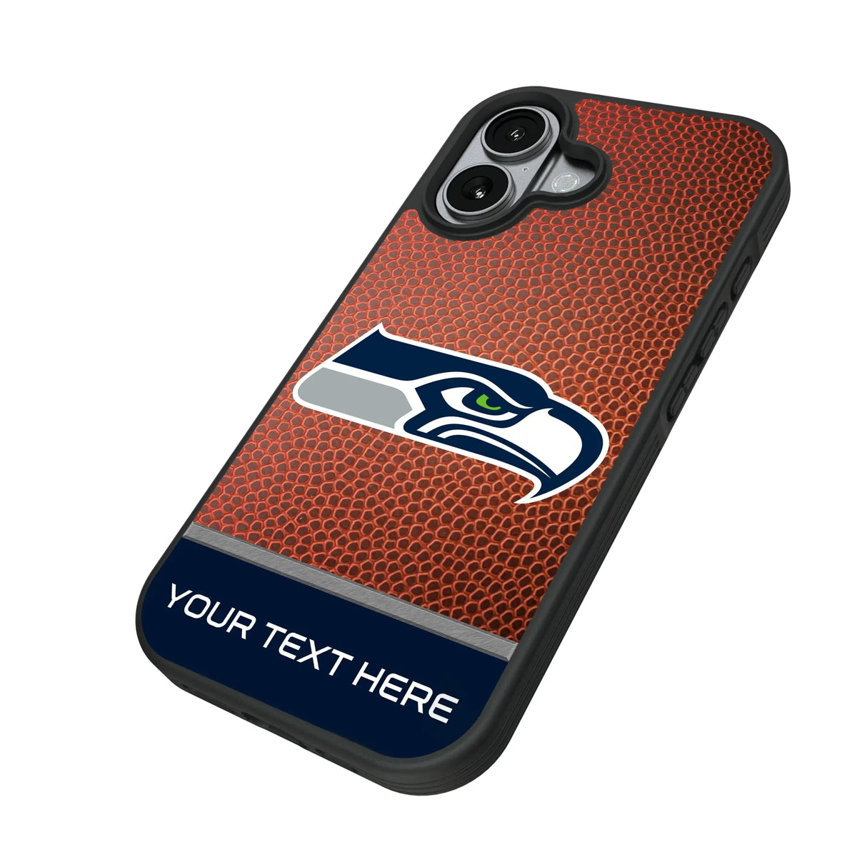 Seattle Seahawks Personalized Football iPhone Bump Phone Case for Apple iPhone - Isometric View#Device_iPhone 17
