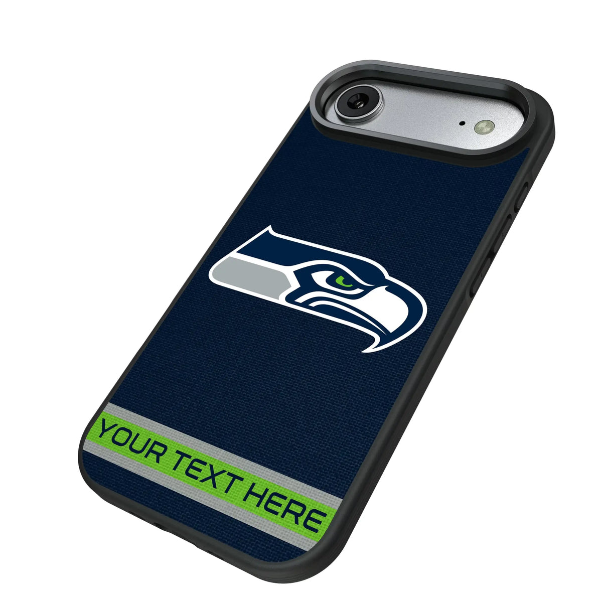 Seattle Seahawks Personalized Stripe iPhone Bump Phone Case for Apple iPhone - Isometric View#Device_iPhone Air