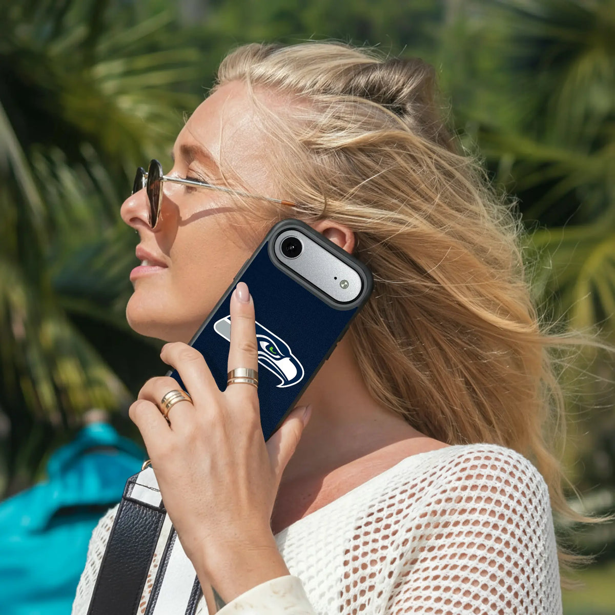 Seattle Seahawks Personalized Stripe iPhone Bump Phone Case for Apple iPhone - Lifestyle#Device_iPhone Air